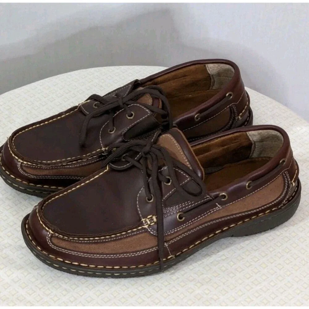 French Shriner Sz 9M Dark Brown Leather Loafers Men’s Boat Shoes EUC Sailing